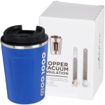 Vasos termo personalizados de acero duraderos 360ml Avenue Pro color azul vista impresa logo 2