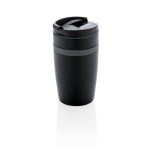 Vasos termo promocionales compactos con banda de silicona 280ml Strip color negro