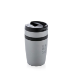 Vasos termo promocionales compactos con banda de silicona 280ml Strip color gris vista de impresión