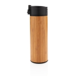 Taza termo elegante con exterior de bambú tapa antigoteo 450ml Wood color madera cuarta vista