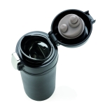 Termos impresos pequeños de acero inoxidable 300ml Swiss Peak Mini color negro cuarta vista