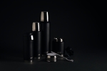 Termos impresos pequeños de acero inoxidable 300ml Swiss Peak Mini color negro vista de ambiente