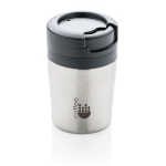 Tazas térmicas personalizadas muy pequeñas y compactas 160ml Coffee color plateado vista con logo