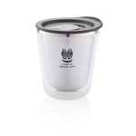 Tazas termo personalizadas compactas acero inoxidable 227ml Essential color negro vista con logo