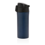 Taza termo con sistema de fácil apertura antigoteo 300ml color azul oscuro tercera vista