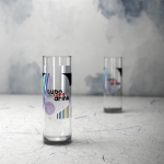 Vasos impresos de tubo de plástico muy resistente 230 ml Large color transparente