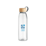 Botella de cristal personalizada sin fugas 500ml Crystal Fjord vista de impresión