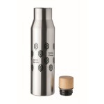 Botellas térmicas personalizadas de calidad sin fugas 500ml Contempo color plateado mate segunda vista