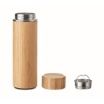 Termo personalizable de acero y bambú con infusor 480ml Natura color madera quinta vista