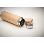 Termo personalizable de acero y bambú con infusor 480ml Natura color madera vista fotografía