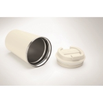 Vasos termo impresos de acero inoxidable antifugas 350ml Elegant color beige vista fotografía