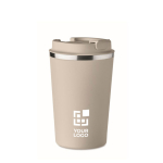 Vasos termo impresos de acero inoxidable antifugas 350ml Elegant color beige vista de impresión