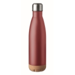 Botella de acero inoxidable con base de corcho 600ml Inox Cork color burdeos