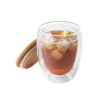 Vaso de cristal de doble pared con tapa y 350ml Vacuum Medium color madera clara cuarta vista