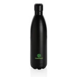 Botella grande térmica de acero inoxidable 1L Lifestyle Premium color negro vista con logo