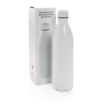 Botella grande térmica de acero inoxidable 1L Lifestyle Premium color blanco vista con caja