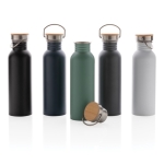 Botella de acero de una pared con tapa y asa 700ml Clip Neck color verde vista general