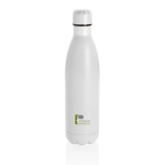 Botella de acero grande con función termo 750ml Lifestyle Premium color blanco vista con logo