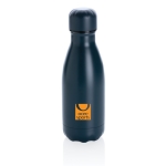 Botella termo de acero muy pequeña 260ml Lifestyle Premium Mini color azul oscuro vista con logo