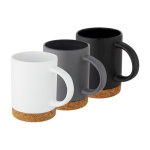 Taza de cerámica con base de corcho 425ml Contempo Cork color blanco
