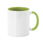 Taza de cerámica con asa e interior en color 350ml color verde claro primera vista