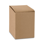 Vaso de acero inoxidable y bambú con doble pared y tapa 350ml color madera en caja