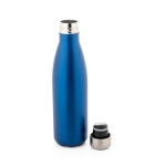 Botella de acero aislada al vacío con tapón metálico 500ml Satin color azul tercera vista