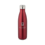 Botella de acero aislada al vacío con tapón metálico 500ml Satin color rojo imagen con logo
