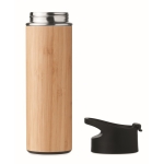 Termo antifugas de acero inoxidable con tapa y asa 450ml Tea Travel color madera octava vista