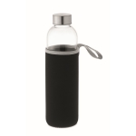 Botella de cristal personalizada con funda 750ml Downtown Crystal Large color negro