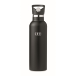 Botella termo con bolsa de transporte y dos tapones 700ml Adventure color negro vista principal