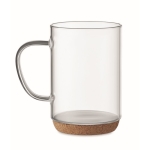 Taza de cristal de borosilicato, base de corcho y 400ml Crystal Cork color transparente