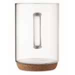 Taza de cristal de borosilicato, base de corcho y 400ml Crystal Cork color transparente tercera vista