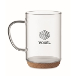 Taza de cristal de borosilicato, base de corcho y 400ml Crystal Cork color transparente vista principal