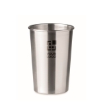 Vaso de acero inoxidable de 350ml grabado con logo Picnic color plateado mate vista de impresión