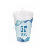 Vasos para eventos en plástico reutilizable de 300ml Festival color negro vista de impresión