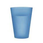 Vaso para eventos en plástico reutilizable de 300ml color azul transparente