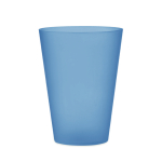 Vaso para eventos en plástico reutilizable de 300ml color azul transparente