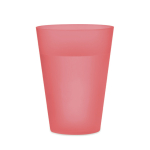 Vaso para eventos en plástico reutilizable de 300ml color rojo transparente