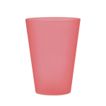 Vaso para eventos en plástico reutilizable de 300ml color rojo transparente
