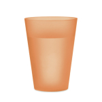 Vaso para eventos en plástico reutilizable de 300ml color naranja transparente