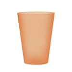 Vaso para eventos en plástico reutilizable de 300ml color naranja transparente