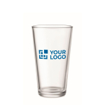 Vasos grabados de cristal reutilizables de 300 ml Water vista de impresión