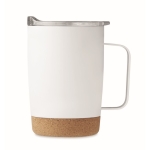 Vaso de acero con base de corcho y tapa deslizante 300ml Inox Cork color blanco quinta vista