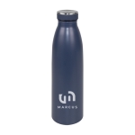 Botella térmica personalizada con tapón de goma 500ml Trendy color azul imagen con logo