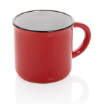 Taza de cerámica vintage de dos colores de 280ml Basic Bicolor color rojo