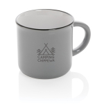 Taza de cerámica vintage de dos colores de 280ml Basic Bicolor color gris vista con logo