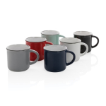 Taza de cerámica vintage de dos colores de 280ml Basic Bicolor color azul marino vista general