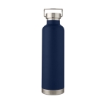 Bidón deportivo térmico grande con franja metalizada 1L Sport Large color azul oscuro segunda vista frontal