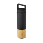Botella termo con detalle de bambú y asa 540ml Térmica Bamboo color negro tercera vista
